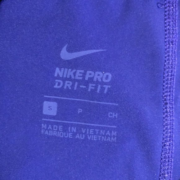 Nike Pro Crossover Waistband Shorts Womens Sz Small Blue Stretch Activewear - Picture 8 of 11